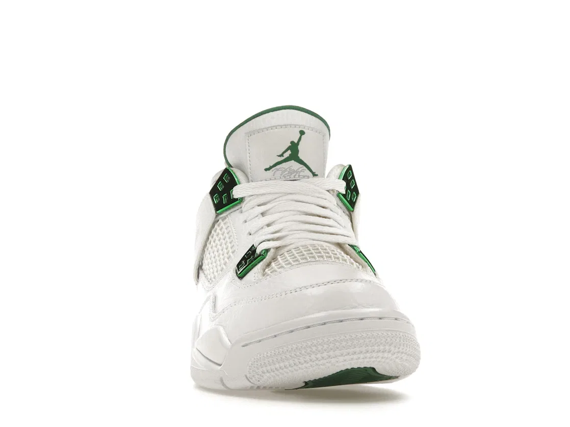 Детские кроссовки Lifestyle с металлическими акцентами Jordan 4 Retro Jordan, White/Metallic Silver-Pine Green — фото 2