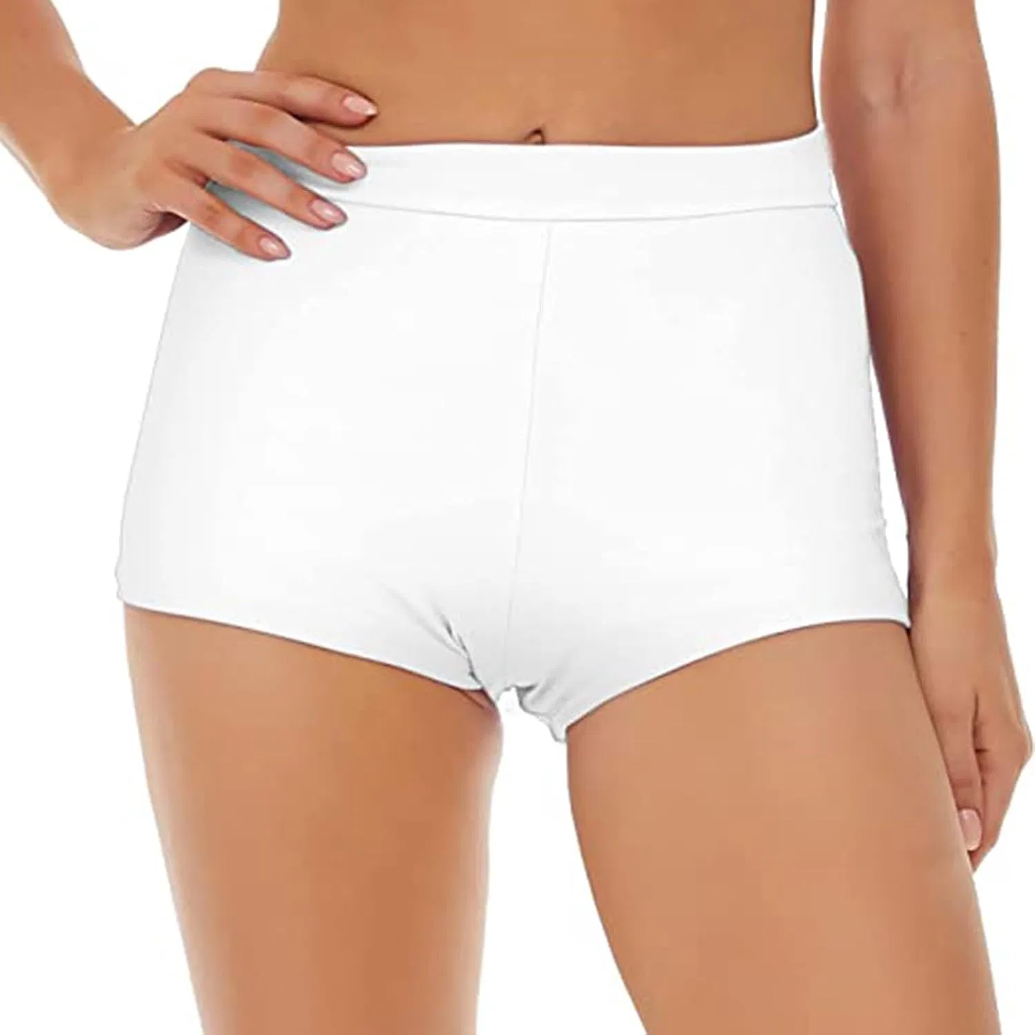 Женские шорты для плавания стандартные с поясом, White