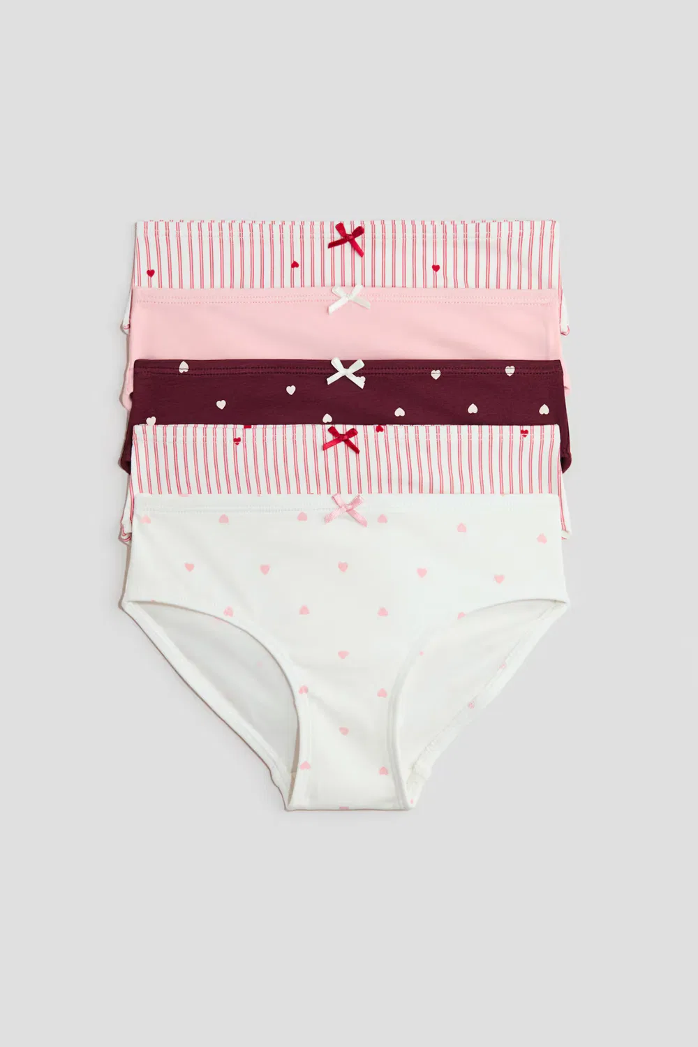 Набор из 5 трусов из хлопка с принтом H&M, Rosa/Herzen