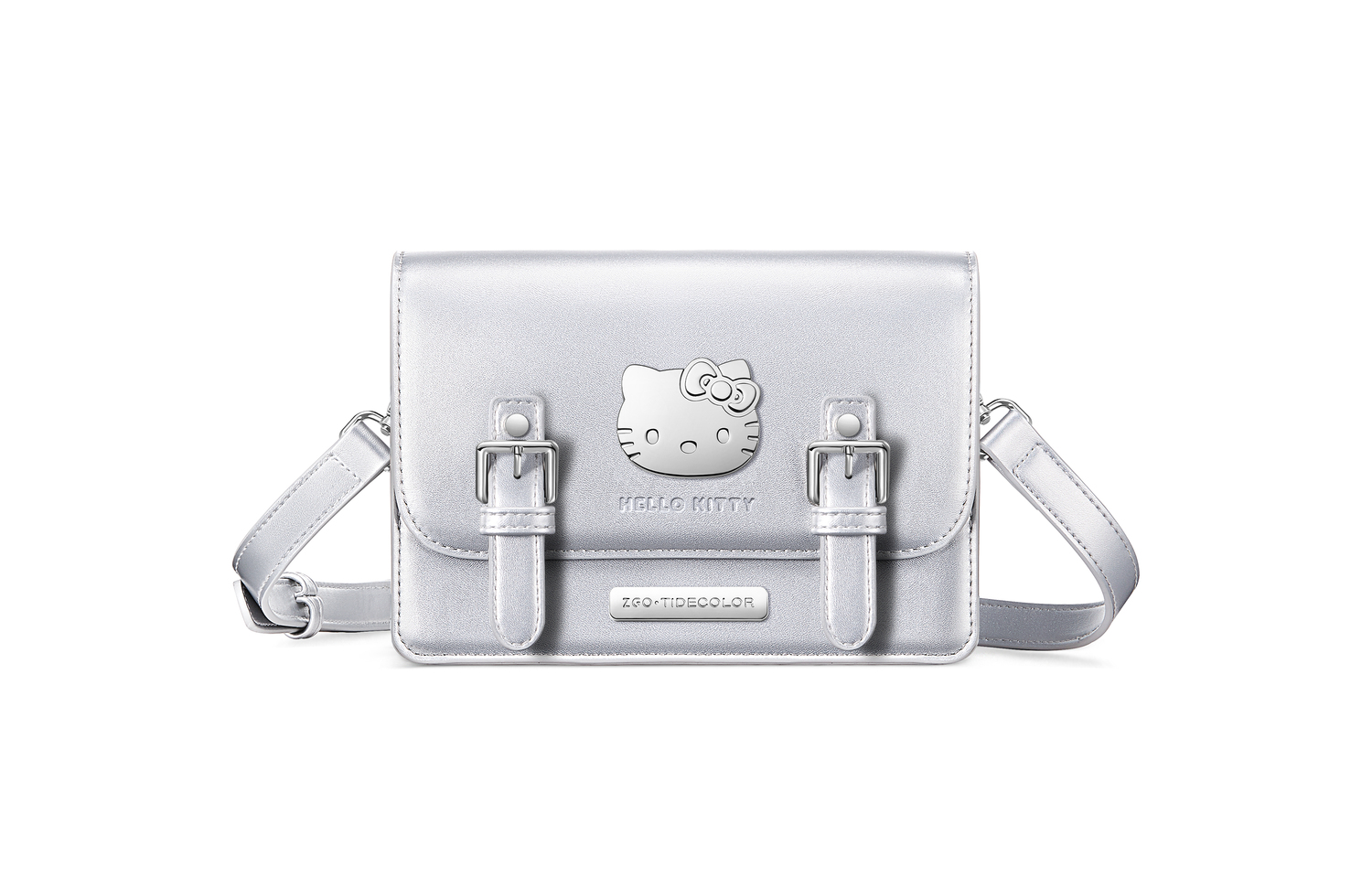 

Sanrio Женская кожаная сумка через плечо серебристая, Hellokitty-Silver