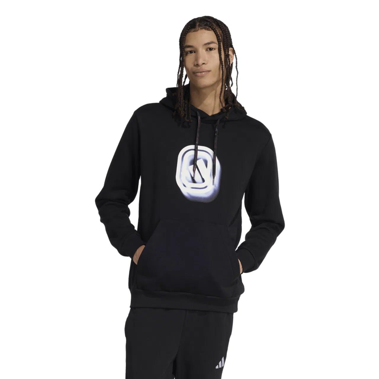 Худи мужское Overtime Adidas, черный/фиолетовый