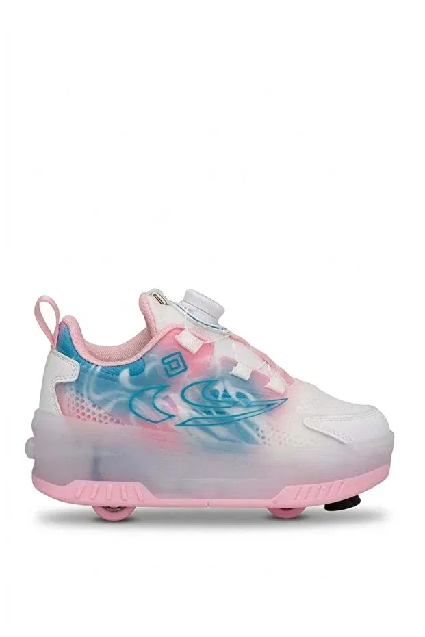 Детские кроссовки для девочек с LED-подсветкой Pepino Kids, White - Pink — фото 4
