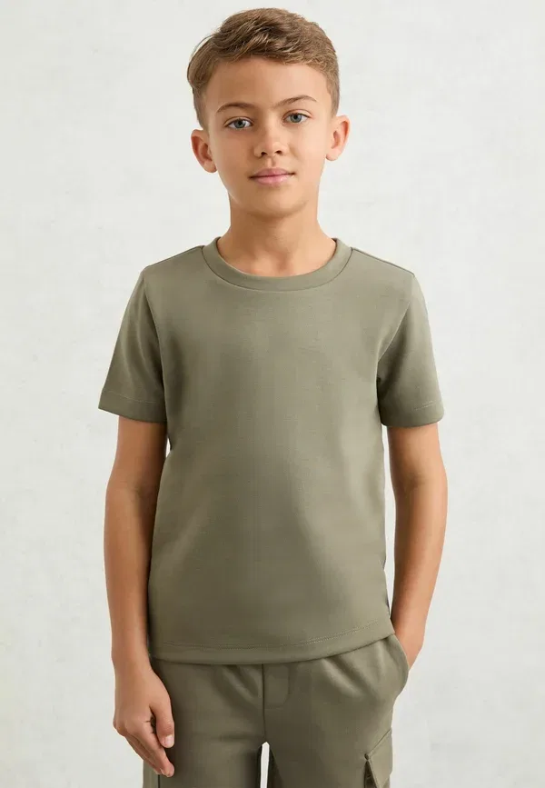 Футболка из полиэстера Bradley Premium Interlock Crew-neck T-Shirt Reiss, sage, цвет sage — фото 2