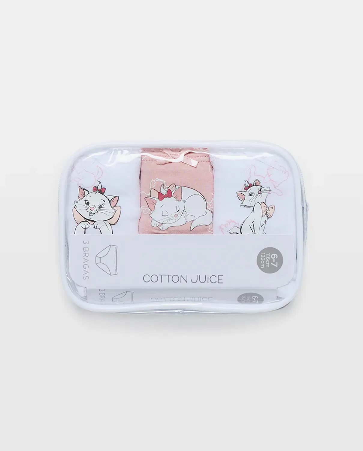 Детский комплект трусов для девочек из 3 штук с принтом MARIE Cotton Juice, Rosa — фото 4