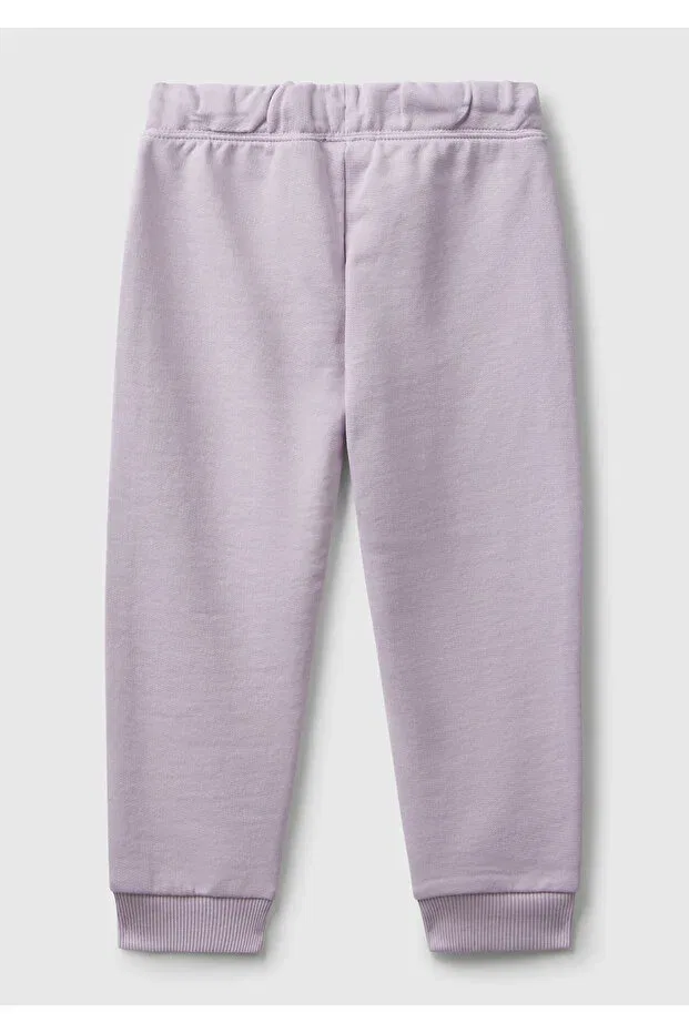 Детские спортивные штаны для девочек с принтом Lilac Logo Embroidered United Colors Of Benetton, Lilac — фото 2