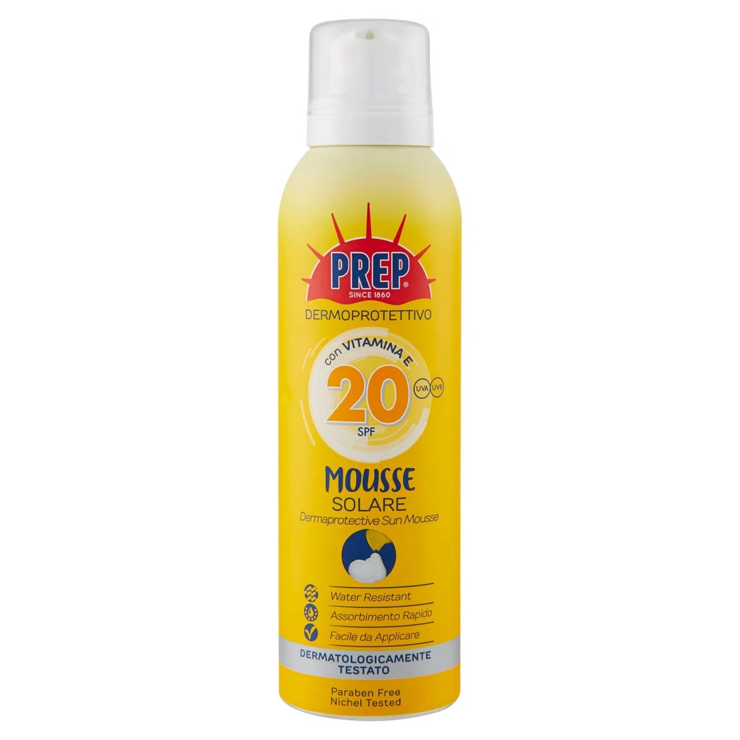 Солнцезащитная мусс SPF20 с витамином E, 200 мл, PREP