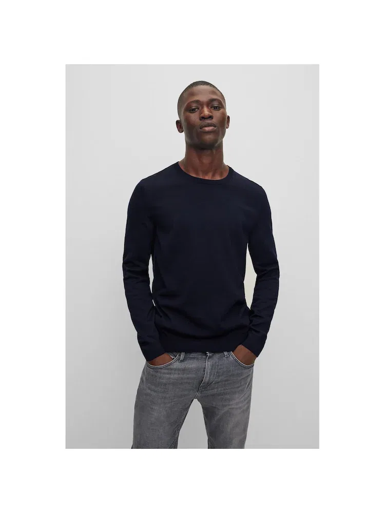 Свитер из шерсти, Slim Fit BOSS, Navy — фото 2
