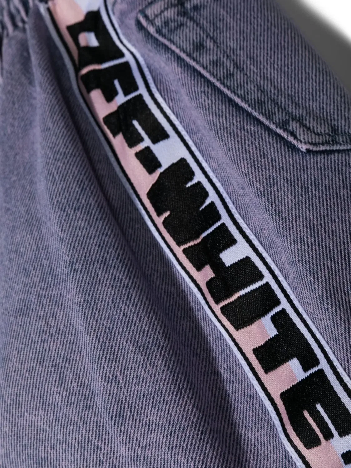 Юбка из Денима с Логотипом и Полосками OFF-WHITE, фиолетовый — фото 2
