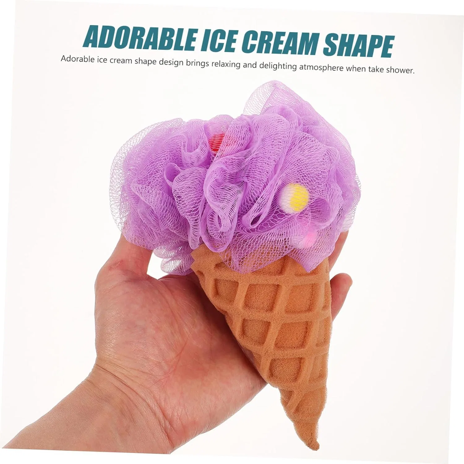 Мочалка для душа Ice Cream, SOIMISS, набор 4 шт, 17 x 12 x 3 см — фото 4