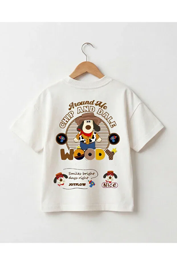 Детская футболка с принтом Cowboy Themed Printed Babytex, Ecru