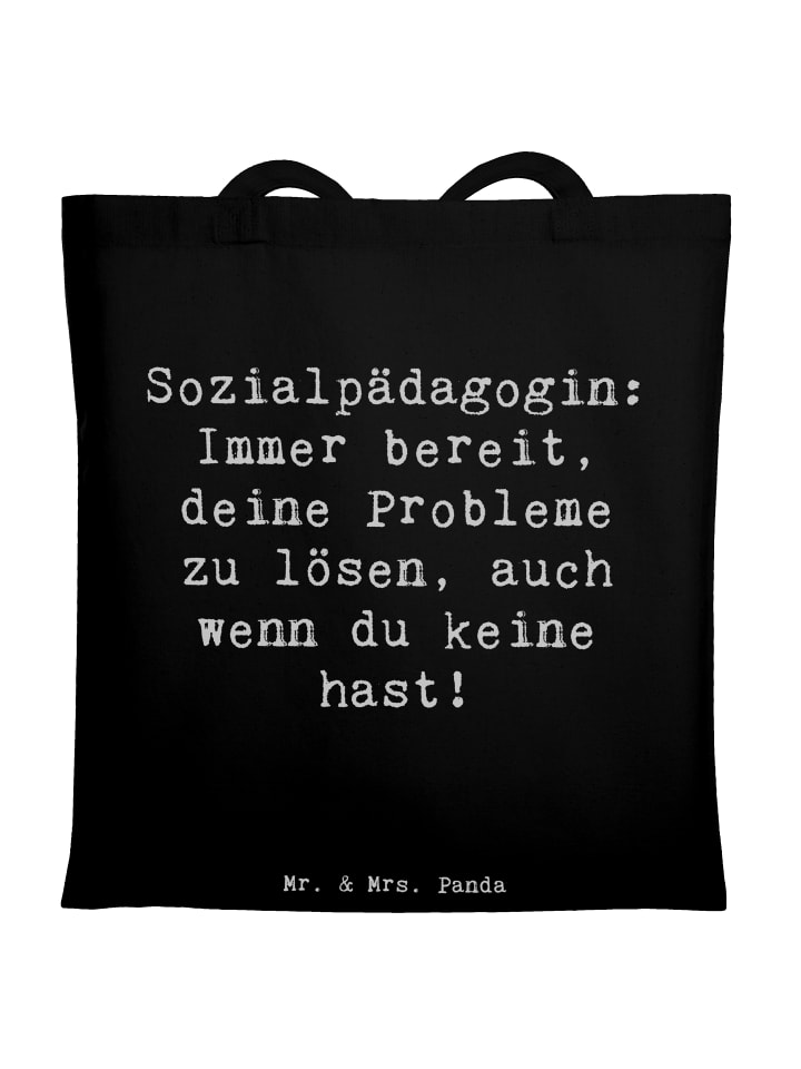

Mr. & Mrs. Panda Сумка с надписью "Социальный работник, сердце помощника" и инициалами Sp... черного цвета