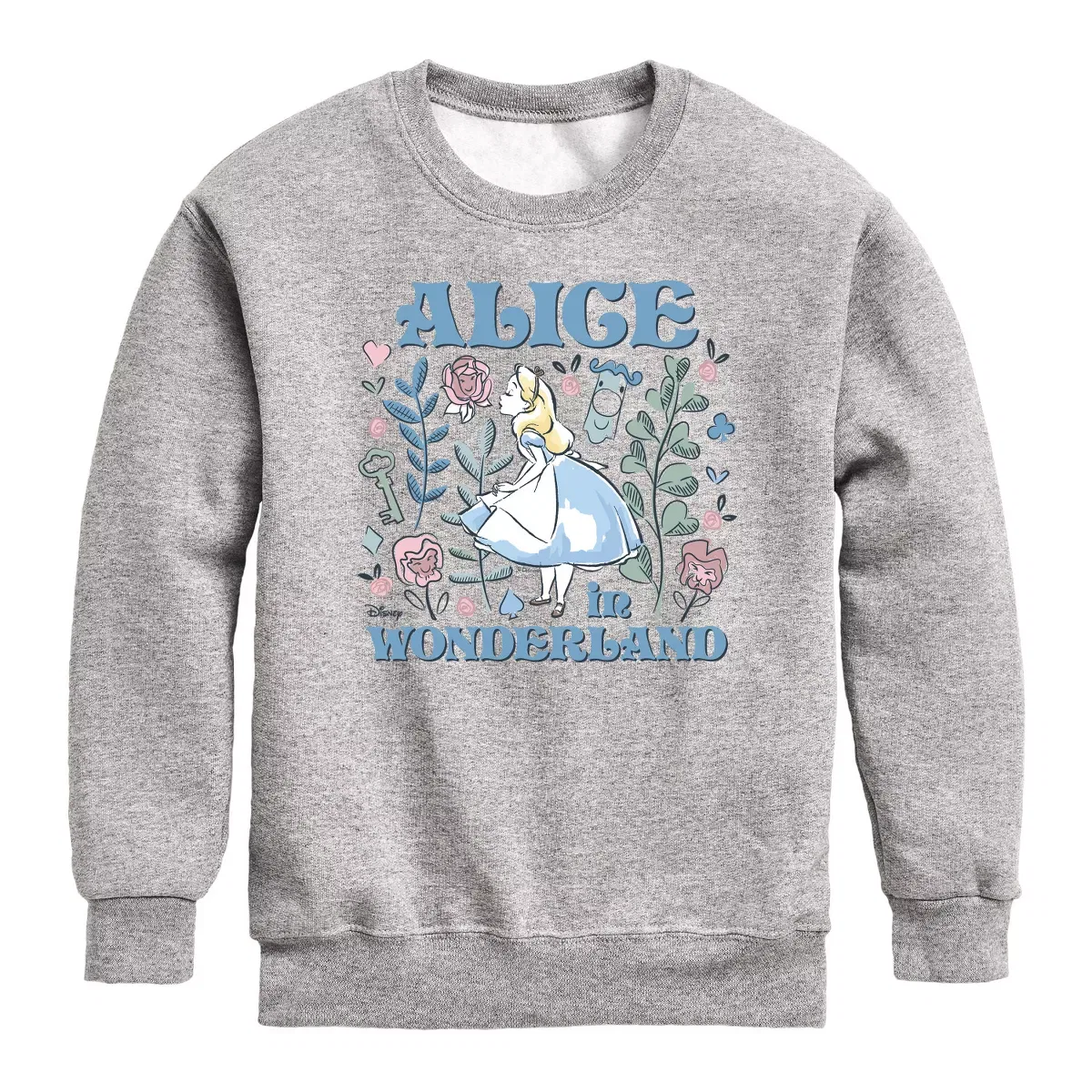 Детский свитшот для мальчиков с принтом Alice in Wonderland Pastel Alice Alice in Wonderland, Athletic Heather