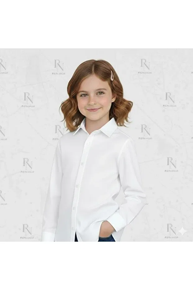Детская рубашка с длинным рукавом из льна Ycn Tekstil, White — фото 3