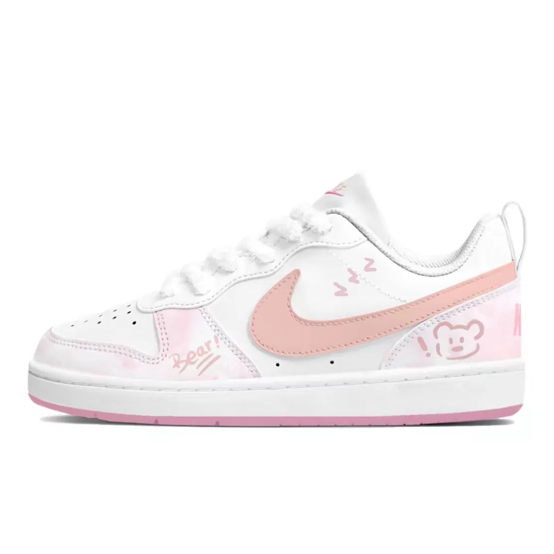 Детские кеды для скейтбординга с дизайном Strawberry Bear Nike, Mist Peach Pink