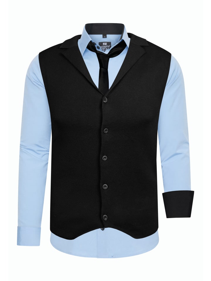 

Рубашка с жилетом и галстуком, комплект из 3 предметов, светло-голубого цвета Rusty Neal