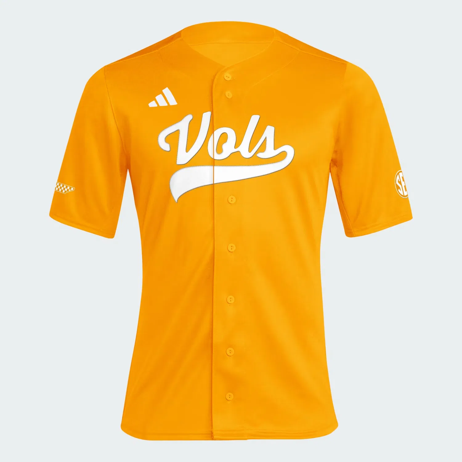 Мужская бейсбольная джерси с полной застежкой на пуговицы Tennessee Volunteers Adidas Performance, ярко-оранжевый — фото 3