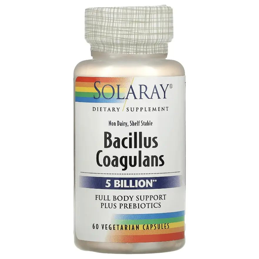 

Bacillus Coagulans, 2,5 миллиарда, 60 вегетарианских капсул, Solaray