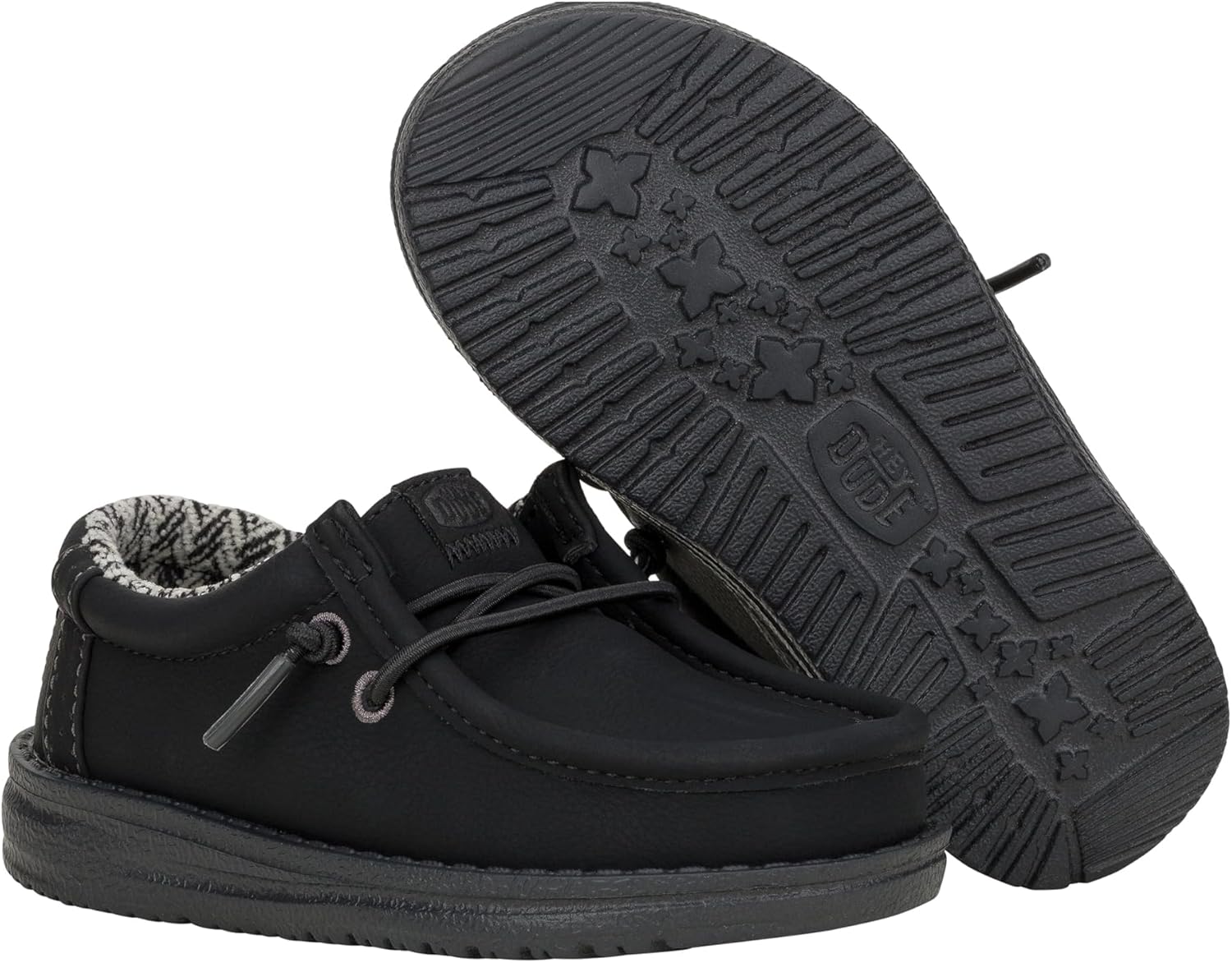 Мокасины HEYDUDE Kids' Wally Classic (для малышей/детей/подростков), черный/угольный — фото 3