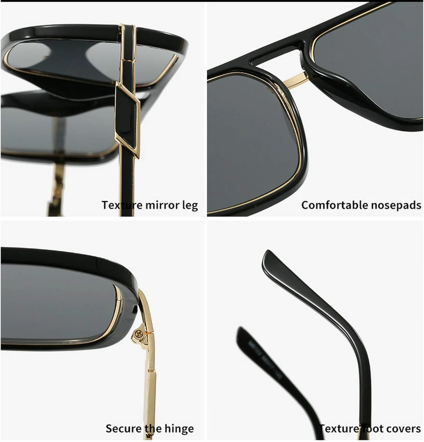 

Модные большие квадратные солнцезащитные очки для женщин, очки-пилот для мужчин, ретро-солнцезащитные очки, женские градиентные солнцезащитные очки mincl, Black