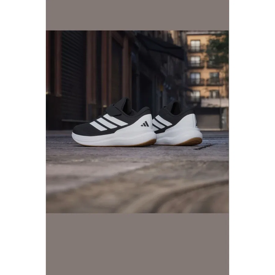 Детские спортивные кроссовки с липучками Runfalcon 6 adidas, Черно-белый — фото 4