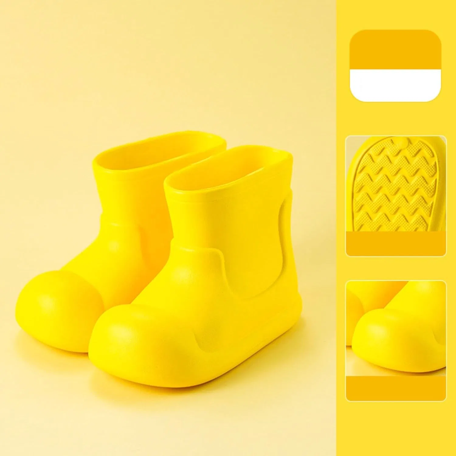 Детские резиновые сапоги для мальчиков с принтом, Yellow — фото 2