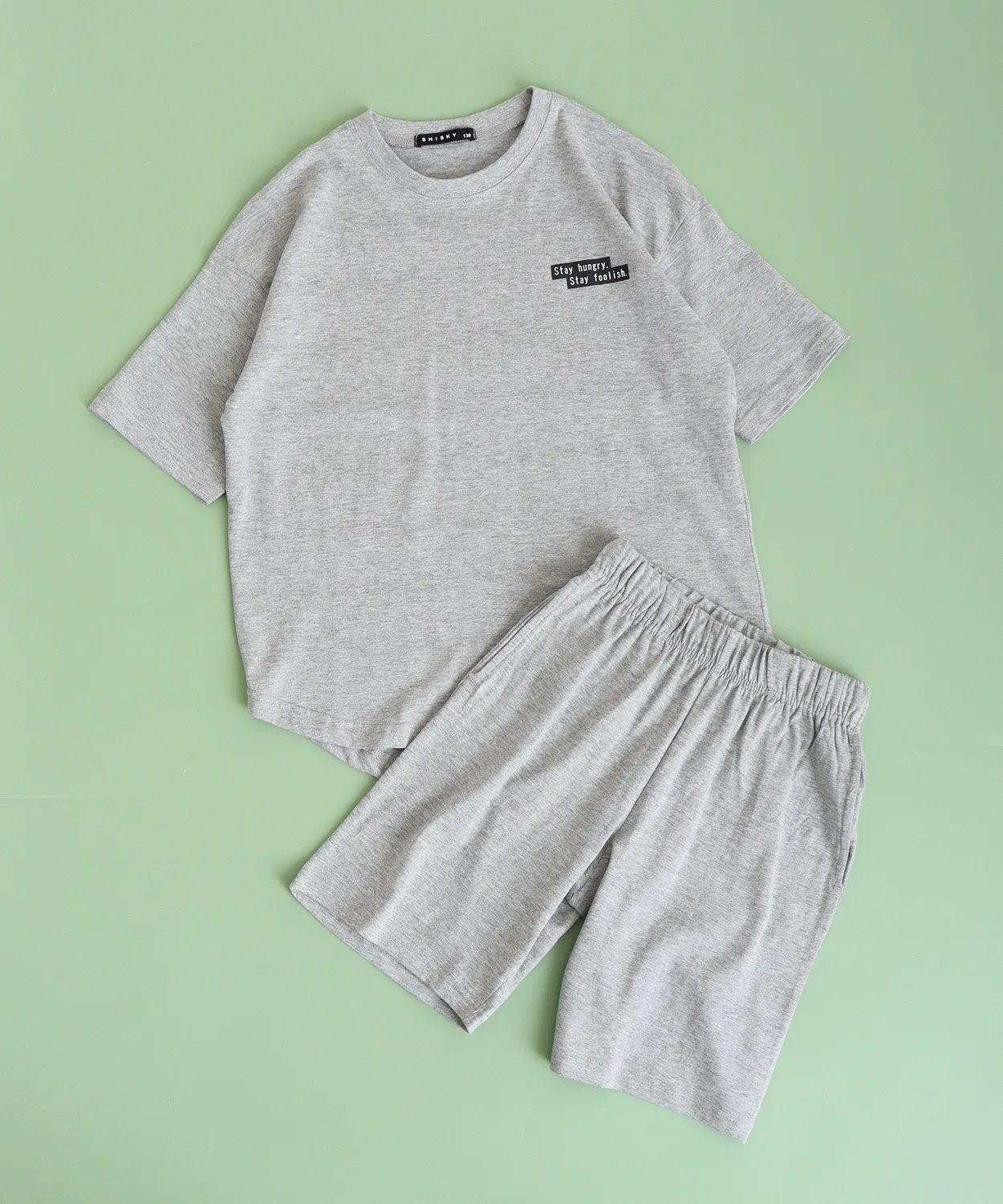 Детский комплект из футболки и шорт с бандана-принтом, модель Bandana Print Setup FUNALIVE, Heather Gray