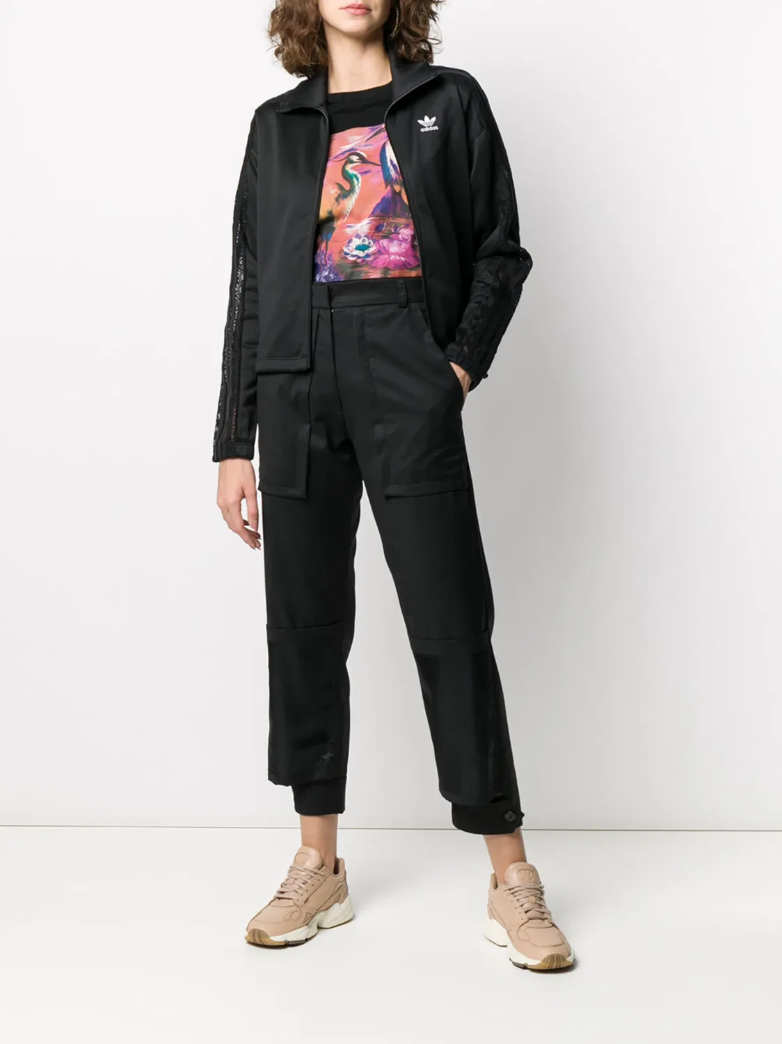 Спортивная куртка Originals Lace Track Jacket WMNS "Black" Adidas, черный — фото 2
