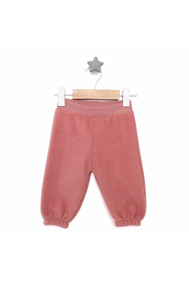 Детские штаны для девочек из флиса с эластичной манжетой Hellobaby Ebebek Hello Baby, Dried Rose