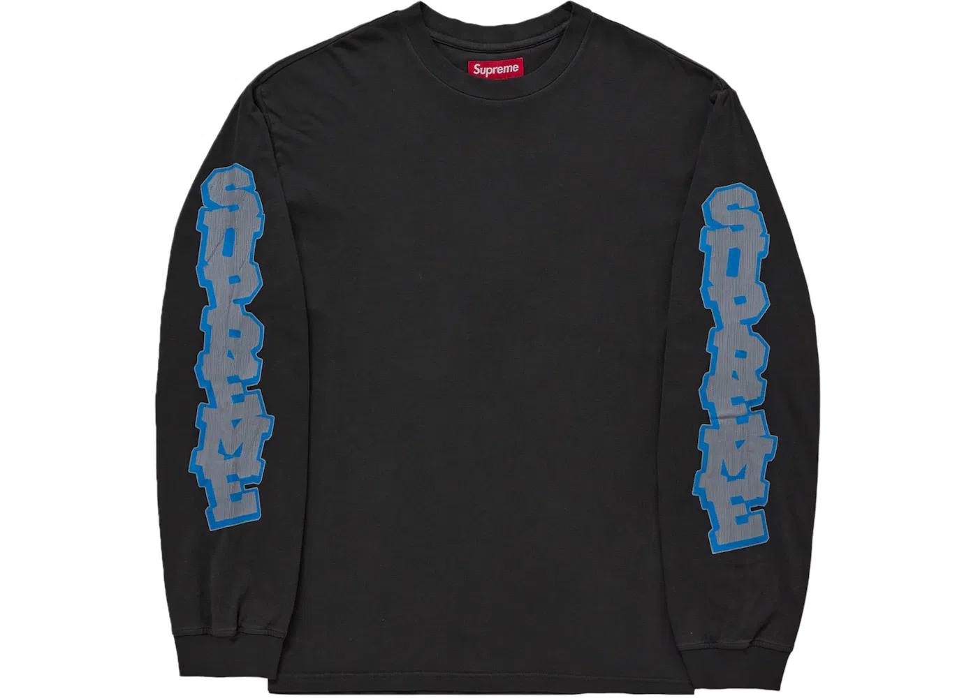 Мужская футболка с длинным рукавом с потрескавшимся эффектом Top Supreme, Washed Black