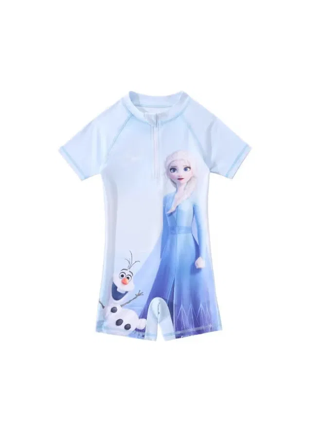 Купальник слитный с квадратным вырезом ног модель D35383 Disney, синий