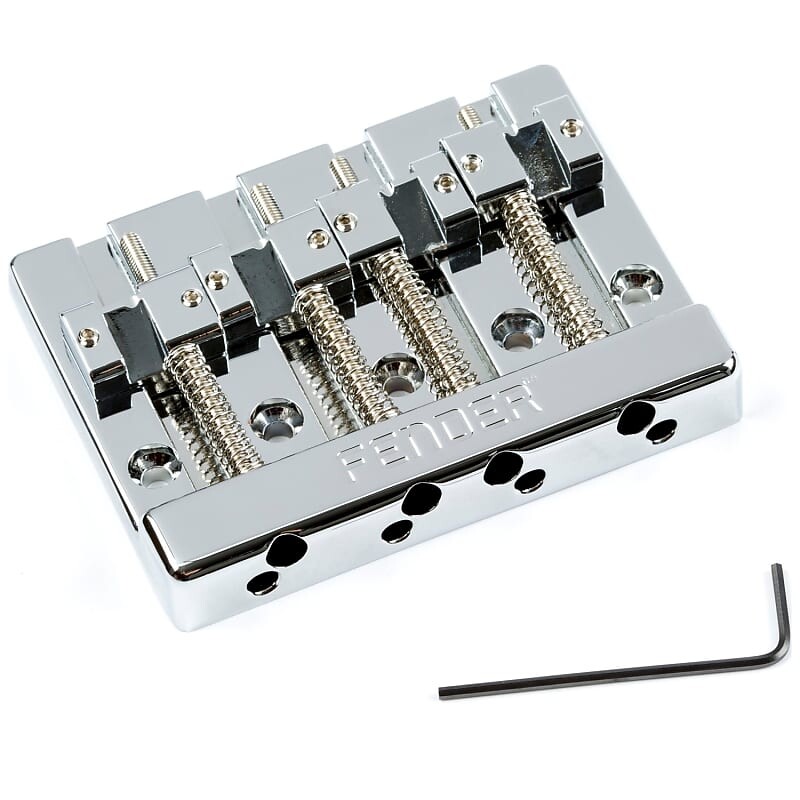 

Fender HiMass 4-струнный бас-бридж в сборе с цинковыми седлами, хром 994407000