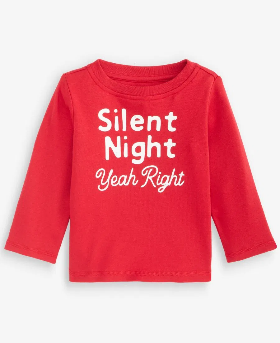 Футболка с длинным рукавом с принтом Silent Night First Impressions, Ruby Red