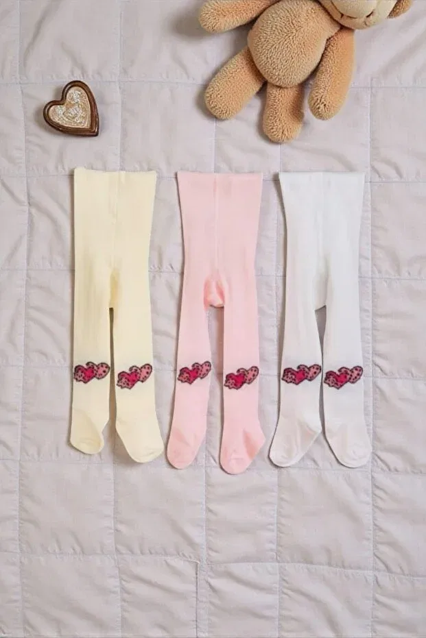 Детские колготки для девочек с принтом 3 шт Amélio Kids, Multicolor — фото 4