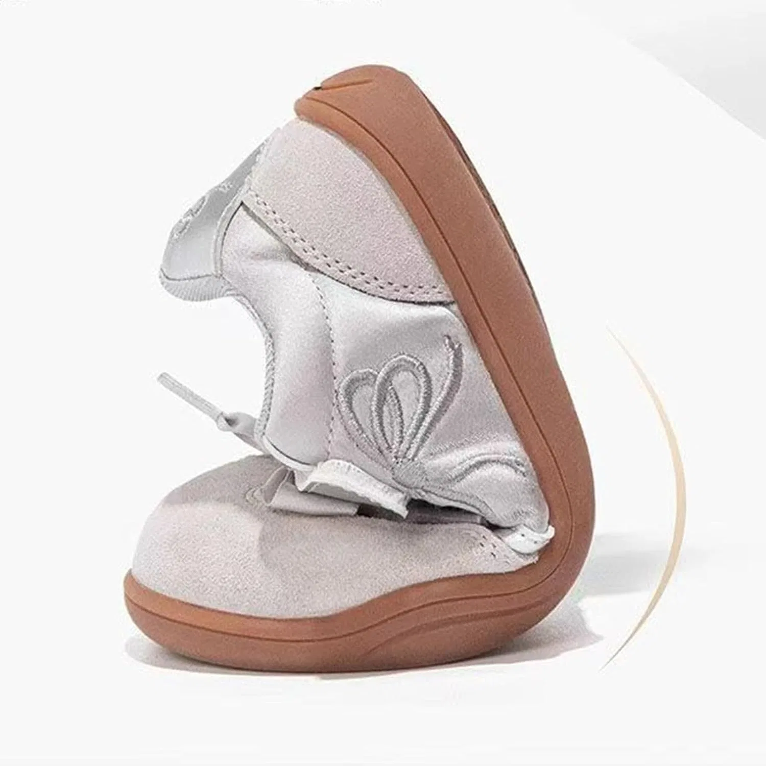 Детские кроссовки для девочек с принтом, модель Kids Sneakers Girls Low Top Print Lightweight Soft Breathable Footwear Walking Running Tennis Holiday Outdoor Sneakers, Silver — фото 3