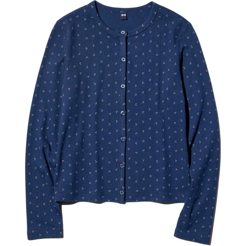 Трикотаж SS26 с круглым вырезом, UNIQLO, Navy Blue