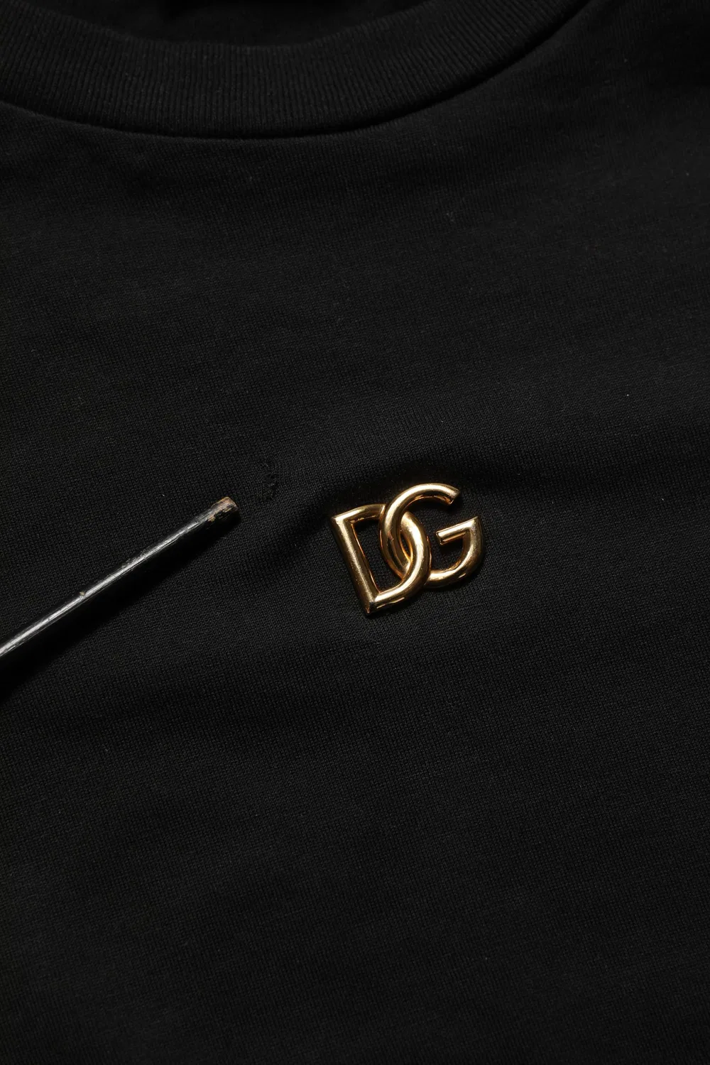Мужская футболка с коротким рукавом с вышитым логотипом DG Black Metal DG Logo Dolce & Gabbana, Black