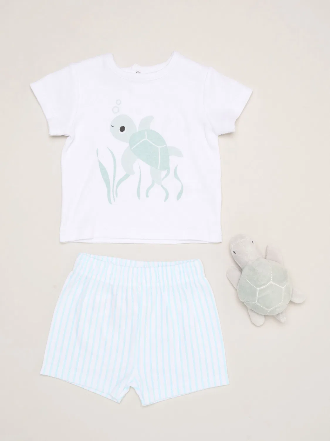 Комплект из футболки и шорт с динозавром Rock-A-Bye Baby Boutique, белый