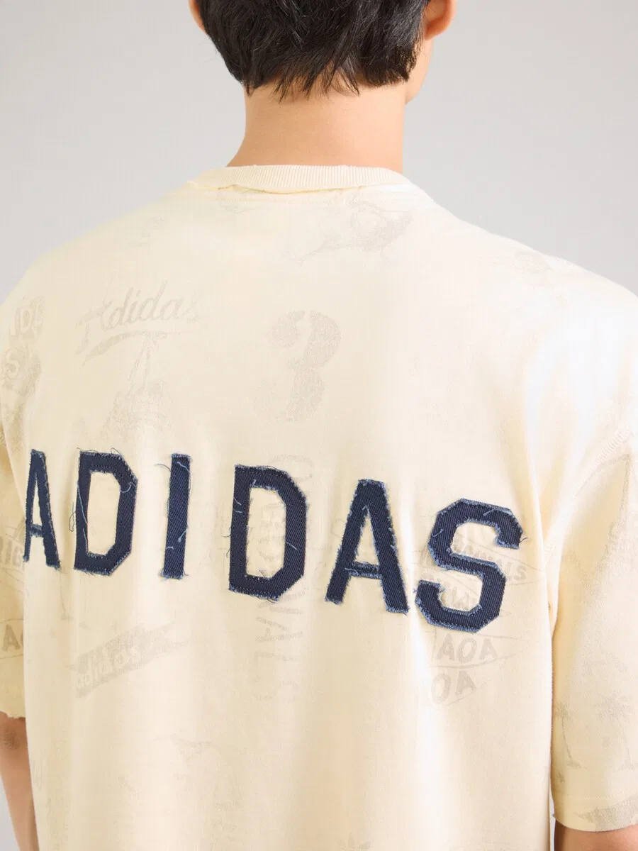 Футболка ADIDAS ORIGINALS 'Varsity' в светло-бежевом, пятнисто-бежевом цвете — фото 3