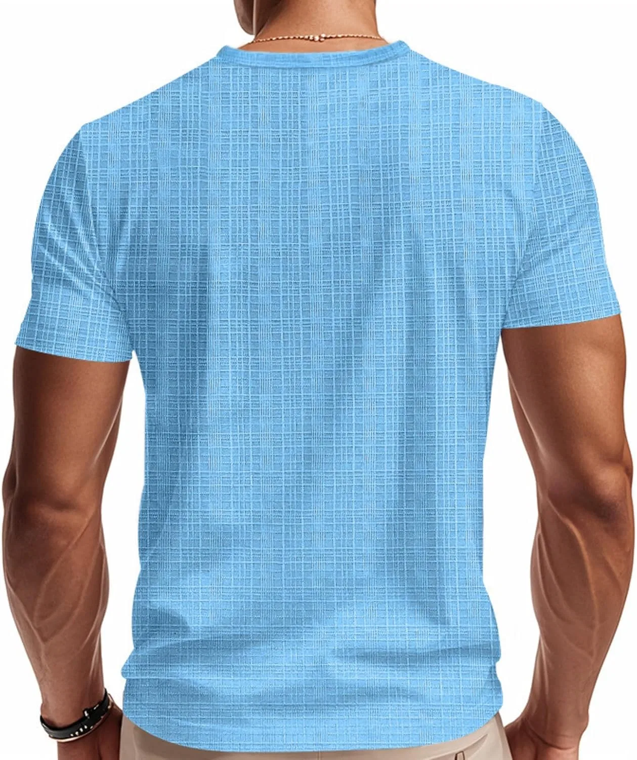 Мужская футболка с V-вырезом Slim, Summer Casual, Light Blue — фото 2