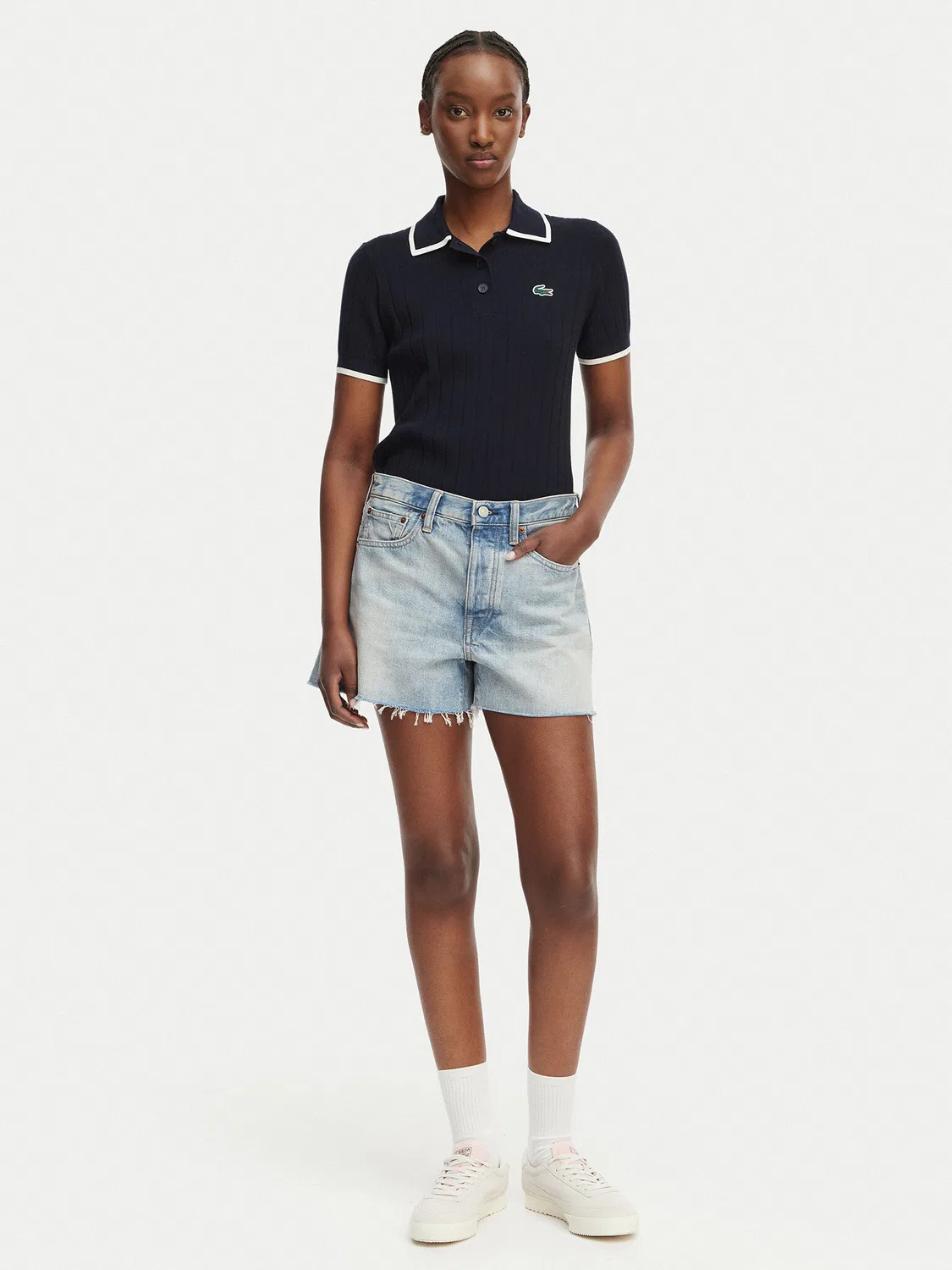 Женские джинсовые шорты прямого кроя Polo Ralph Lauren, голубой — фото 2