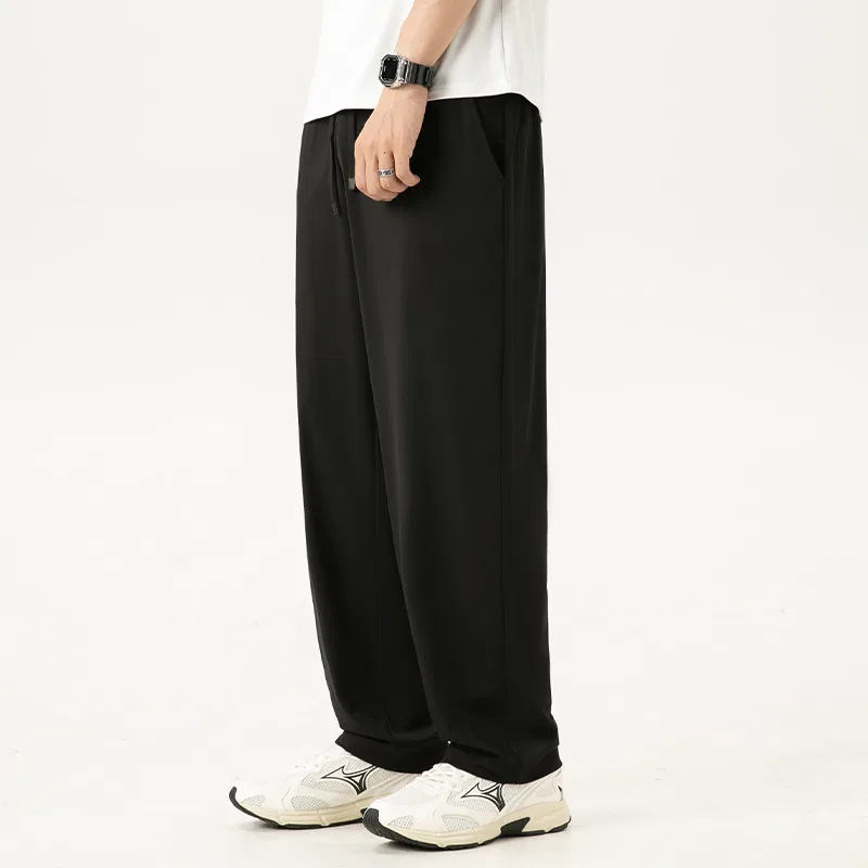 Детские повседневные брюки с прямым кроем MINISO, Ice Silk Cooling Black (Mb Continuous Mountains Pants Logo) — фото 4