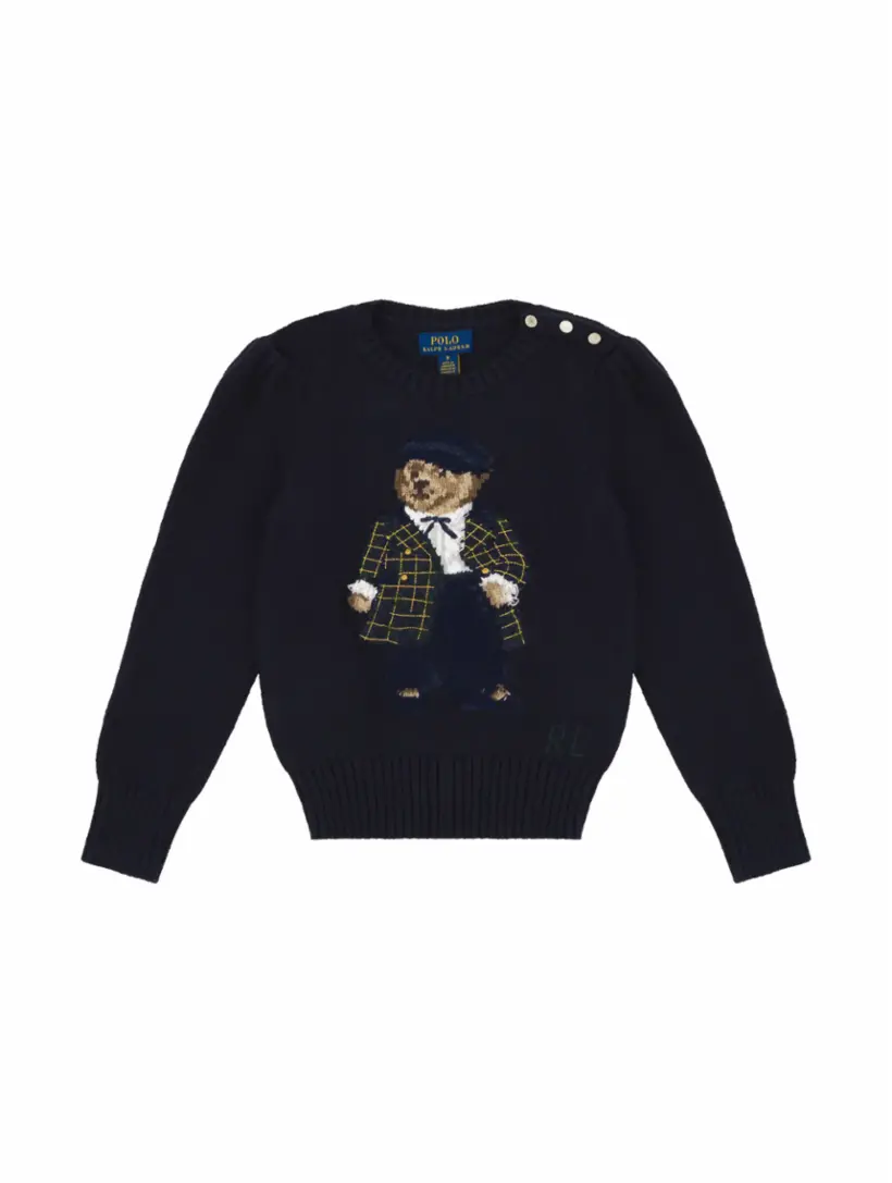 

Вязаный джемпер Polo Bear Ralph Lauren, тёмно-синий