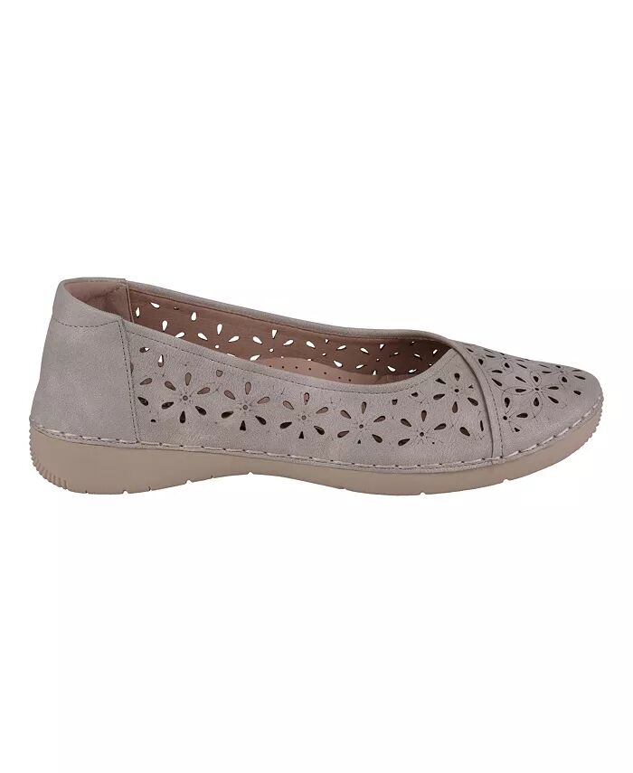 Женские балетки Nysha с круглым носком и лазерной резкой GC Shoes, серый — фото 2
