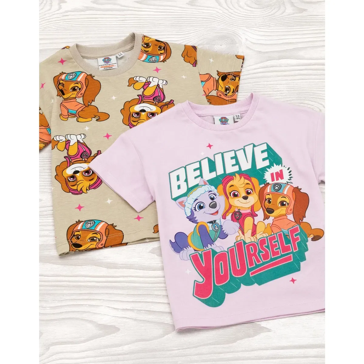 Детский комплект из 2 футболок с принтом Believe in Yourself Paw Patrol, Multi — фото 4