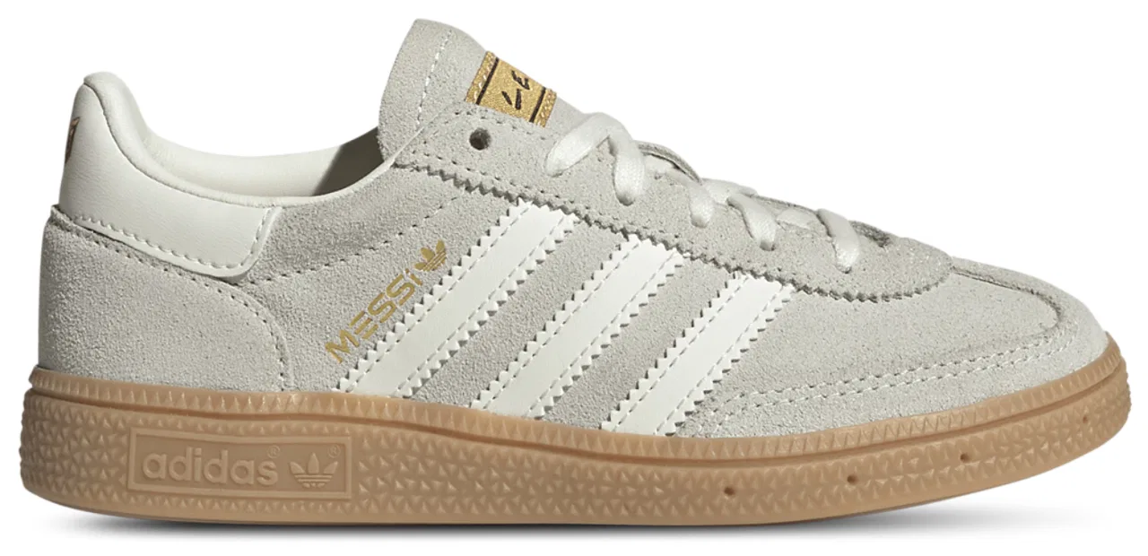 Кроссовки для мальчиков Handball Spezial Messi Adidas, цвет Ivory/Ivory/Gold Metallic