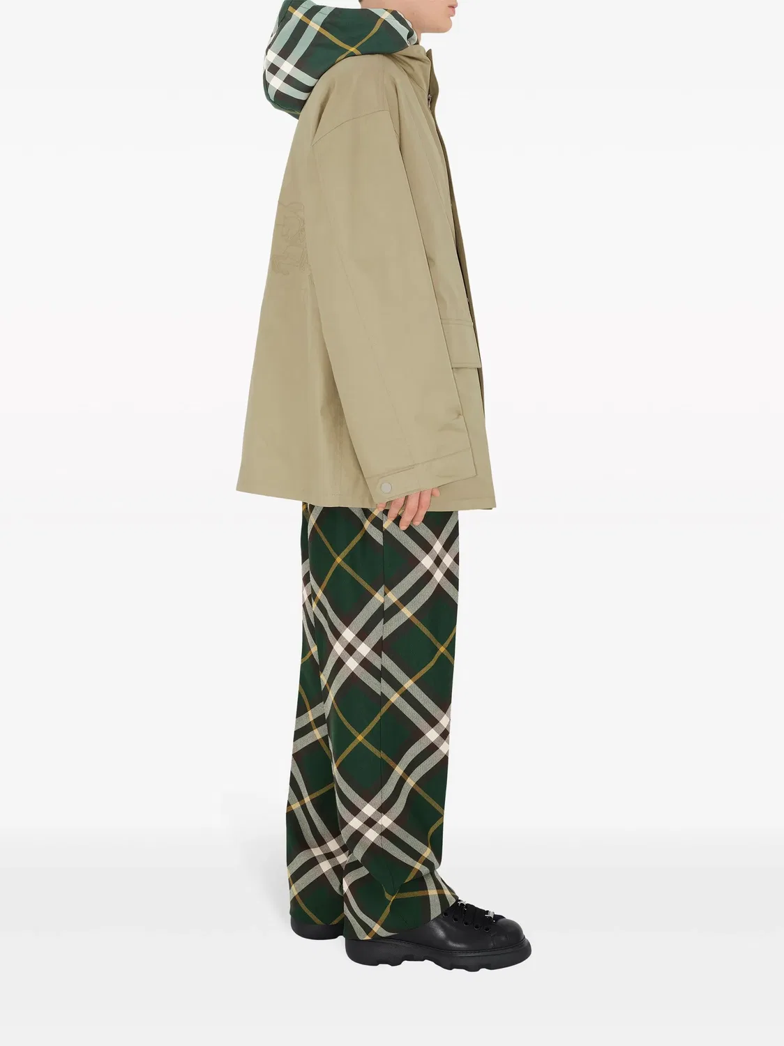 Куртка из хлопка с вышивкой EKD Burberry, бежевый — фото 3