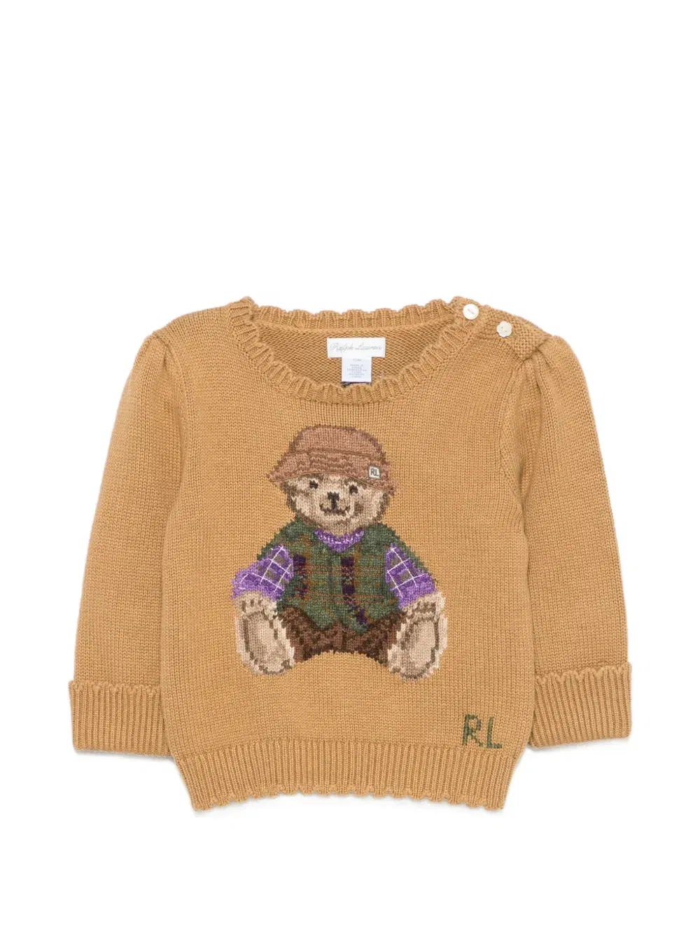 Джемпер с интарсией Polo Bear POLO RALPH LAUREN KIDS, бежевый
