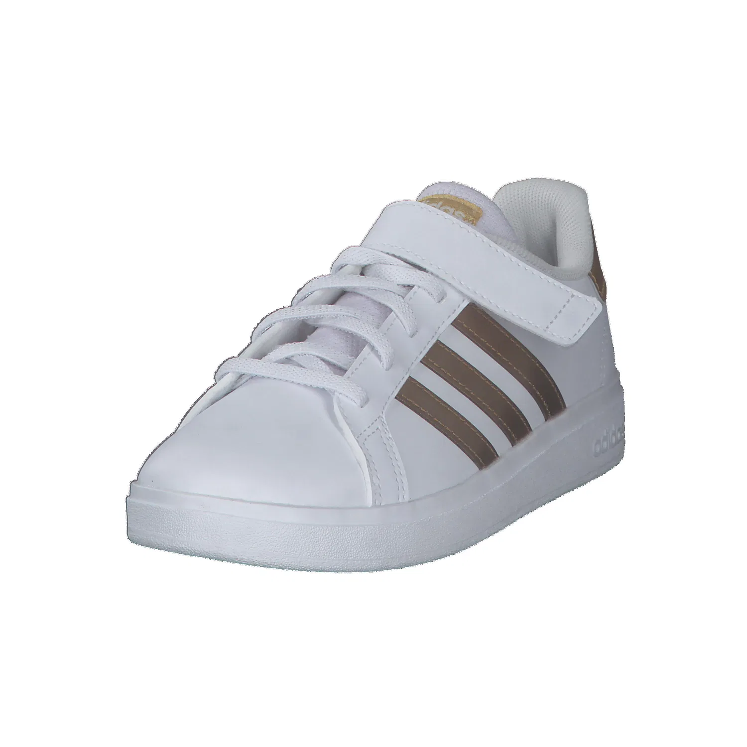 Детские кроссовки с блестящими деталями Grand Court 2.0 EL K, Adidas, Weiss Gold — фото 4