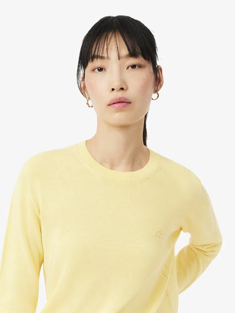 Свитер LACOSTE Light Cotton Crewneck, лимонный — фото 2