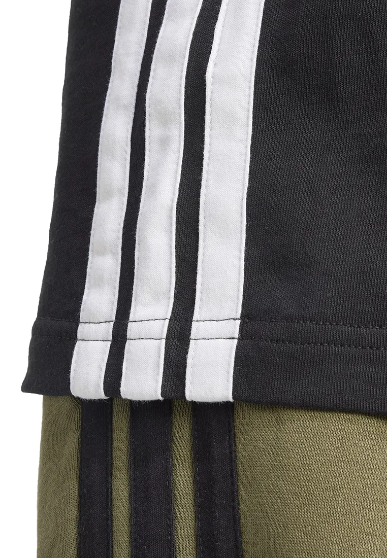 Футболка, три полоски, Essentials, Adidas, белый/черный — фото 4